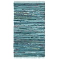 SAFAVIEH Rag Skylar Striped Cotton Area Rug, Turquoise/Multi, 2'6" x 4