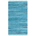 thumbnail image 1 of SAFAVIEH Rag Skylar Striped Cotton Area Rug, Turquoise/Multi, 3' x 5', 1 of 9