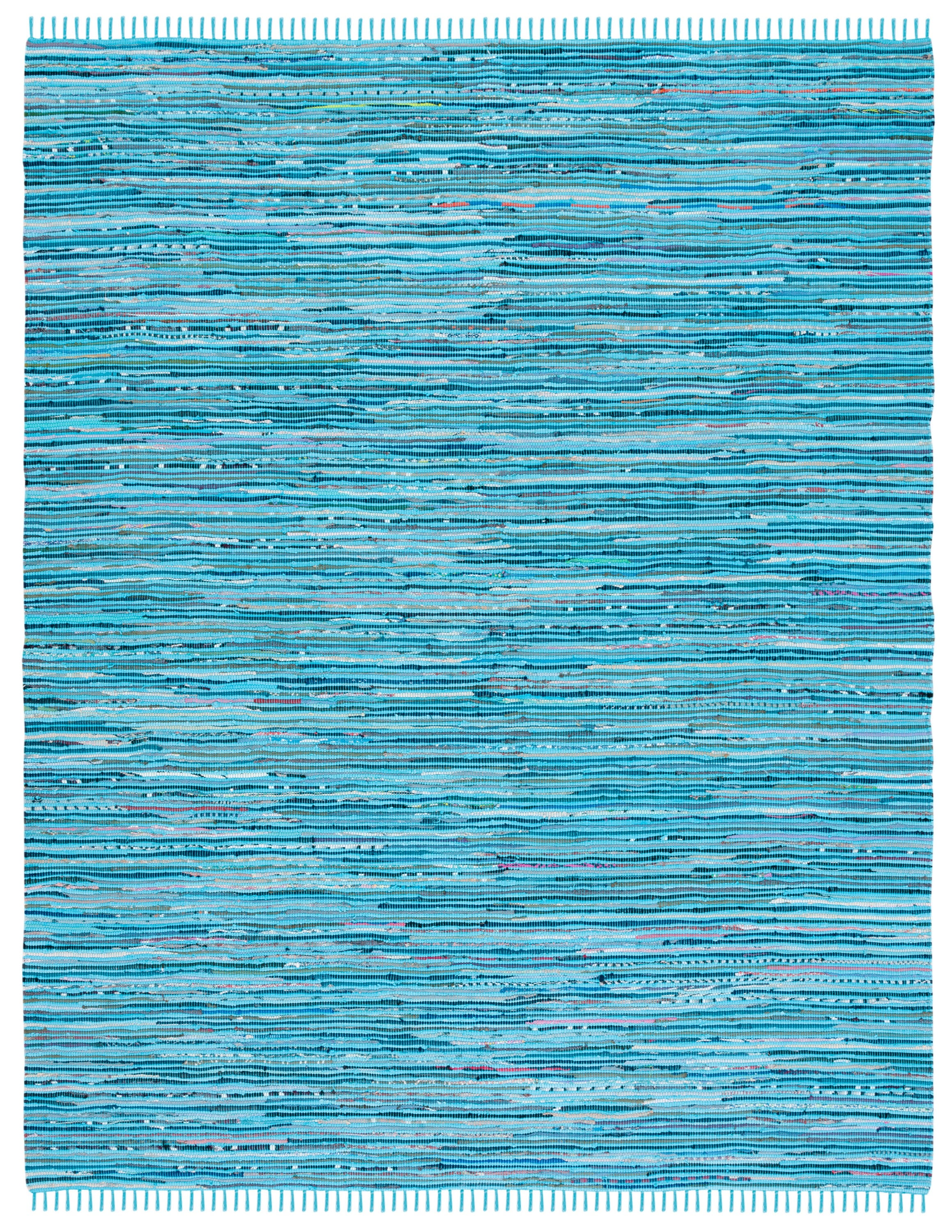 Ivory Cotton Charm 8' x 10' Hand-Woven Boho Stripe Area Rug