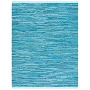 SAFAVIEH Rag Skylar Striped Cotton Area Rug, Turquoise/Multi, 8' x 10'