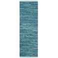 thumbnail image 1 of SAFAVIEH Rag Skylar Striped Cotton Runner Rug, Turquoise/Multi, 2'3" x 6', 1 of 9