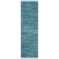 thumbnail image 1 of SAFAVIEH Rag Skylar Striped Cotton Runner Rug, Turquoise/Multi, 2'3" x 7', 1 of 9