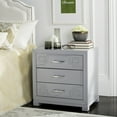 thumbnail image 1 of SAFAVIEH Raina Three Drawer Greek Key Night Stand Grey, 1 of 13