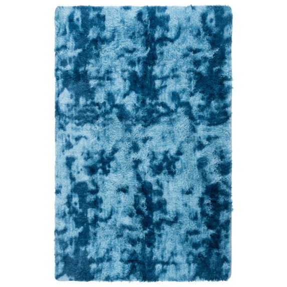 SAFAVIEH Rainbow Jaki Abstract Shag Area Rug, Blue, 5' x 7'