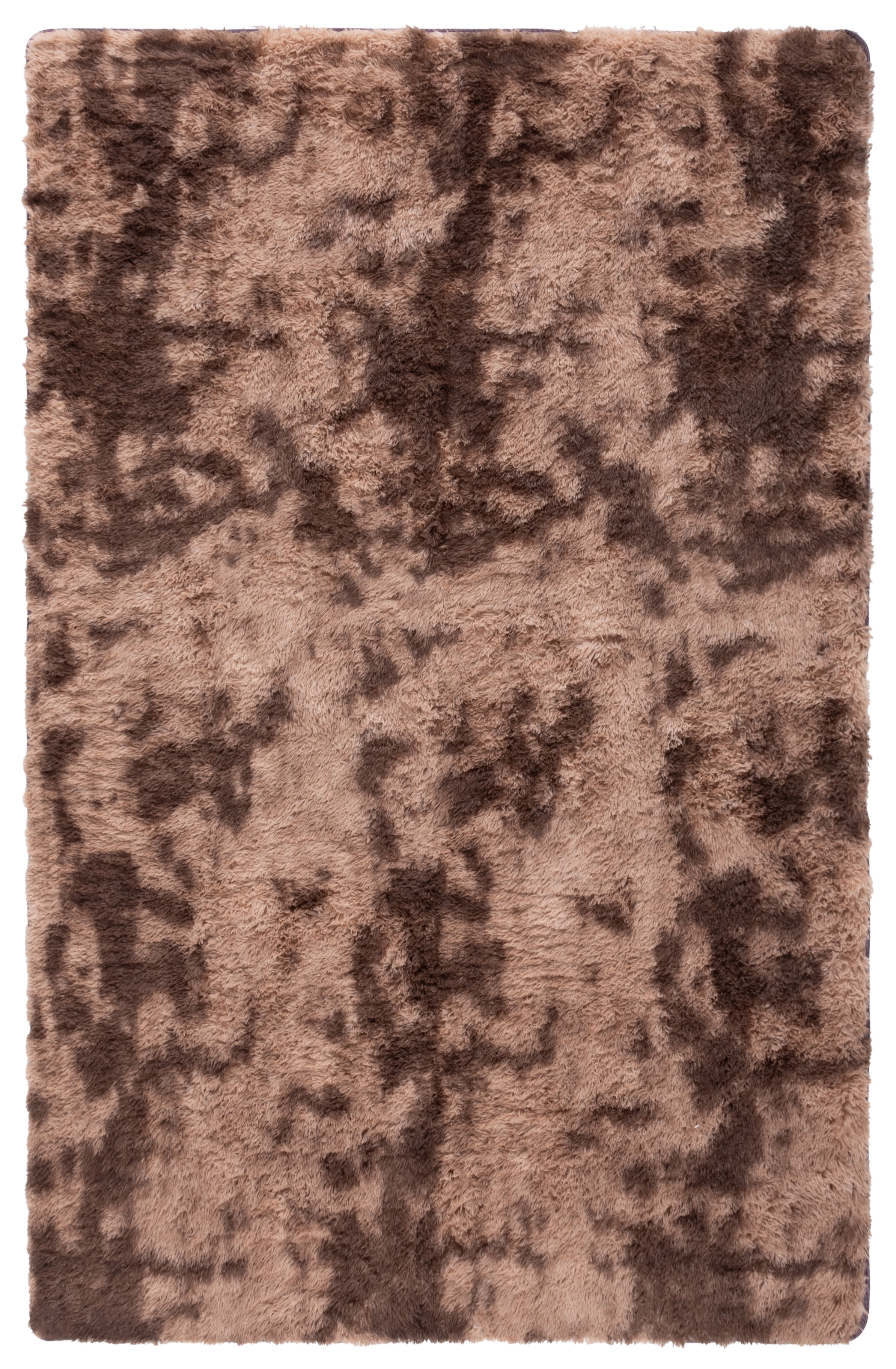 SAFAVIEH Rainbow Jaki Abstract Shag Area Rug, Brown, 4' x 6'