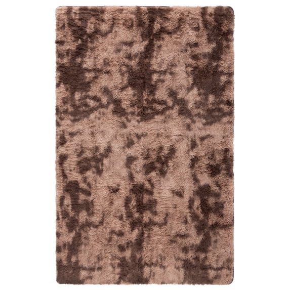 SAFAVIEH Rainbow Jaki Abstract Shag Area Rug, Brown, 6' x 9'