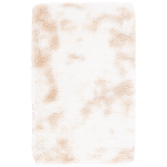 SAFAVIEH Rainbow Jaki Abstract Shag Area Rug, Light Beige, 2' x 3'