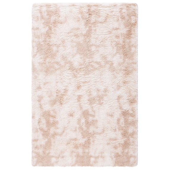 SAFAVIEH Rainbow Jaki Abstract Shag Area Rug, Light Beige, 5' x 7'