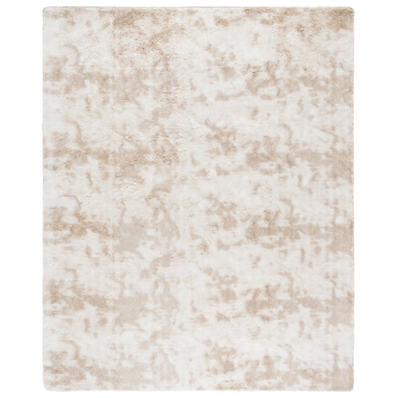 SAFAVIEH Rainbow Jaki Abstract Shag Area Rug, Light Beige, 8' x 10'