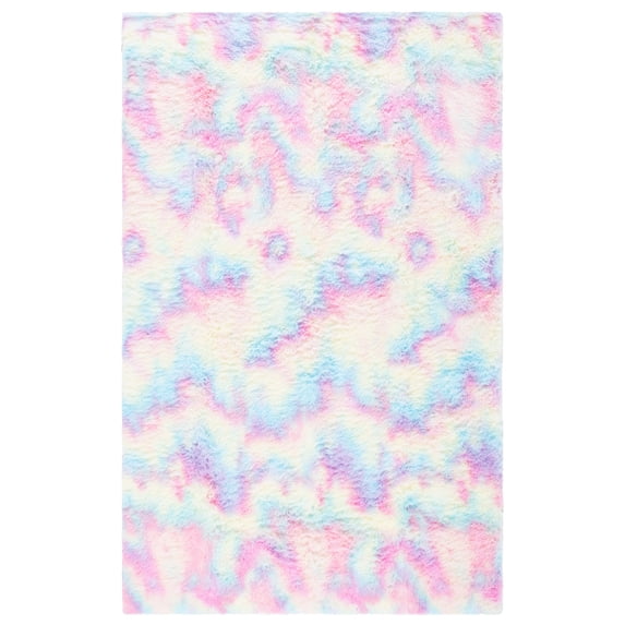 SAFAVIEH Rainbow Jaki Abstract Shag Area Rug, Rainbow, 5' x 7'