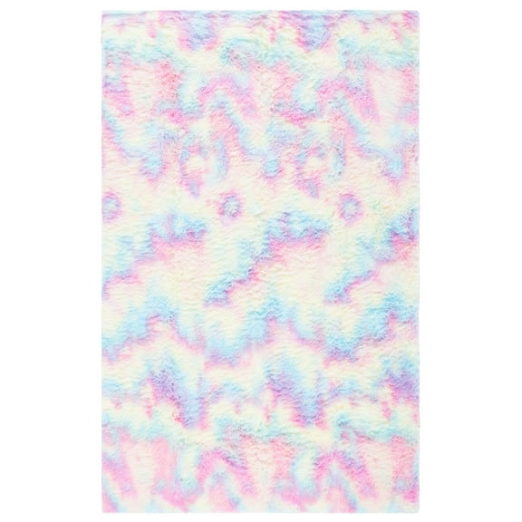 SAFAVIEH Rainbow Jaki Abstract Shag Area Rug, Rainbow, 6' x 9'