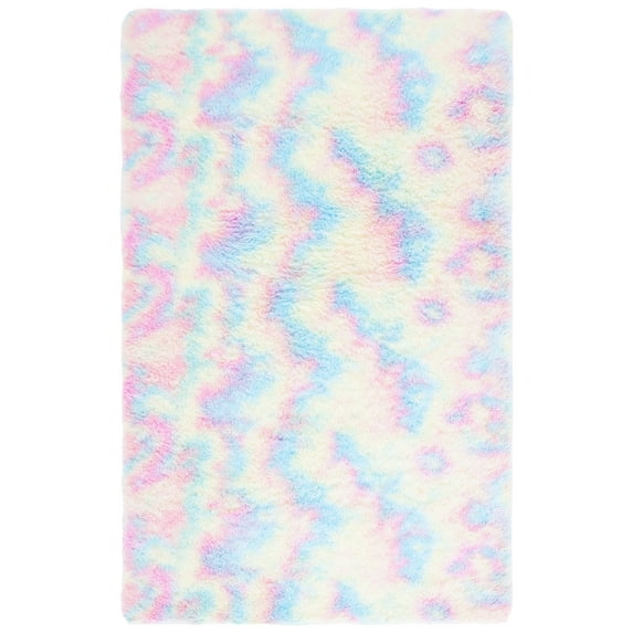 SAFAVIEH Rainbow Jaki Solid Shag Area Rug, Rainbow, 2' x 3'