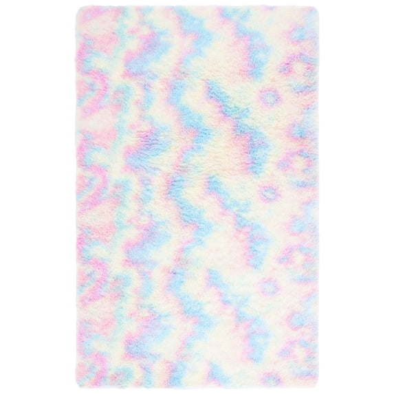 SAFAVIEH Rainbow Jaki Solid Shag Area Rug, Rainbow, 5' x 8'