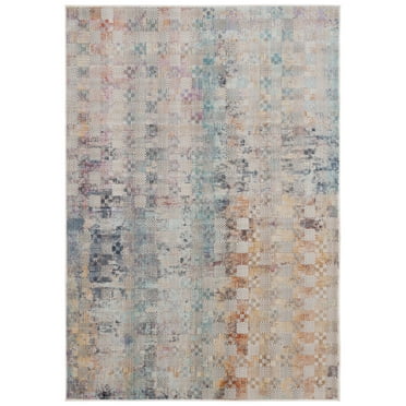 SAFAVIEH Rainbow Jamel Abstract Indoor/Outdoor Area Rug, Blue/Gold, 8' x 10'