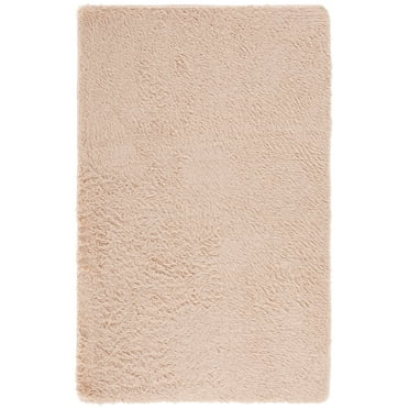 SAFAVIEH Rainbow Rosalin Solid Shag Area Rug, Beige, 8' x 10'