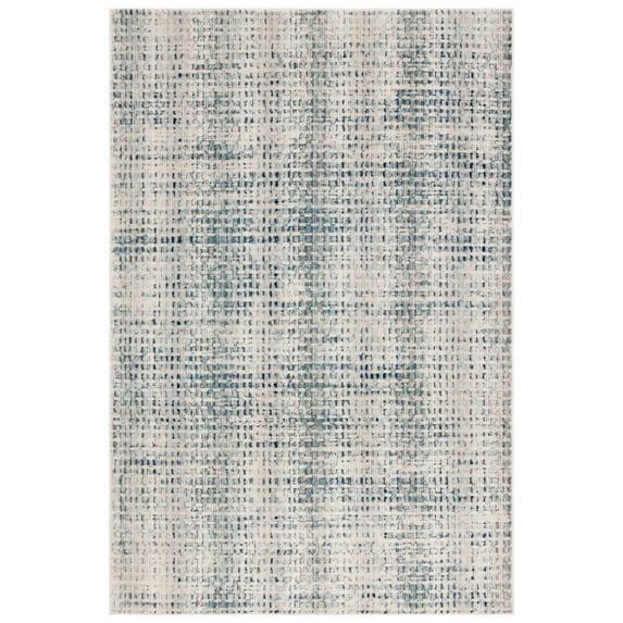 SAFAVIEH Rainbow Yadira Geometric Indoor/Outdoor Area Rug, Blue/Ivory, 9' x 12'