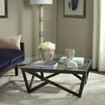 thumbnail image 1 of SAFAVIEH Ralston Mid-Century Glass Top Coffee Table Dark Grey, 1 of 7