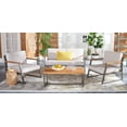 thumbnail image 1 of SAFAVIEH Randolph Outdoor Patio 4 Piece Conversation Set, Grey/Light Grey, 1 of 14