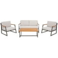 thumbnail image 1 of SAFAVIEH Randolph Outdoor Patio 4 Piece Conversation Set, Grey/Light Grey, 1 of 13
