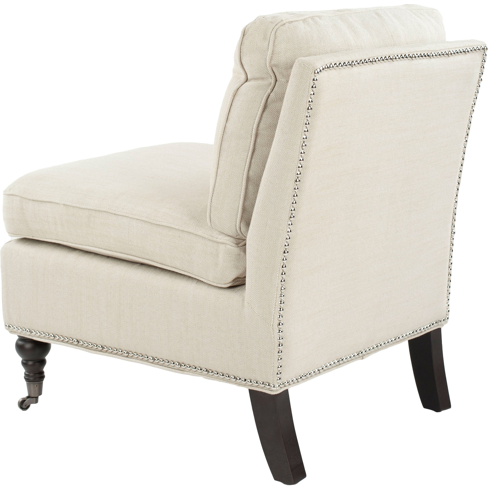 SAFAVIEH Randy Transitional Upholstered Slipper Chair w/ Casters, Off-White