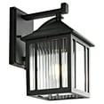 thumbnail image 1 of SAFAVIEH Ranzi LED Black Aluminium Outdoor Wall Sconce with Clear Glass Shade, 1 of 6