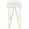 thumbnail image 1 of SAFAVIEH Raveena Mid-Century w/ Drawer Writing Desk, Mix White/Brass, 1 of 14