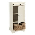 thumbnail image 1 of SAFAVIEH Raven Solid Tall Storage Unit with Pullout Table and Basket, Distressed Cream, 1 of 12