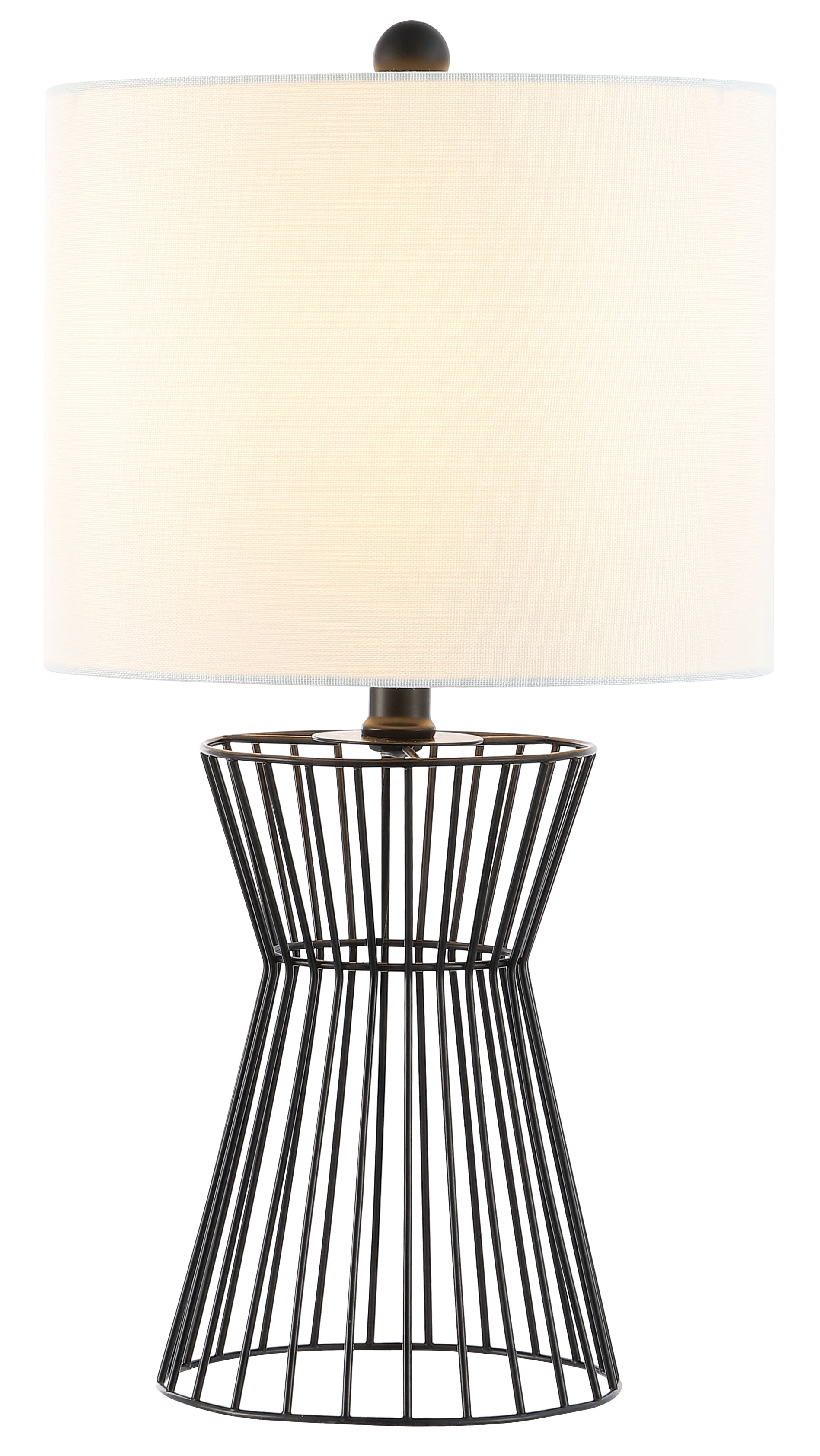 Rayna 19.5 Inch Black Iron Table Lamp with White Drum Shade