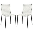 thumbnail image 1 of SAFAVIEH Rayne Woven Dining Chair, White/Black, Set of 2 (15.8 in. W x 19.8 in. D x 33.5 in. H), 1 of 7