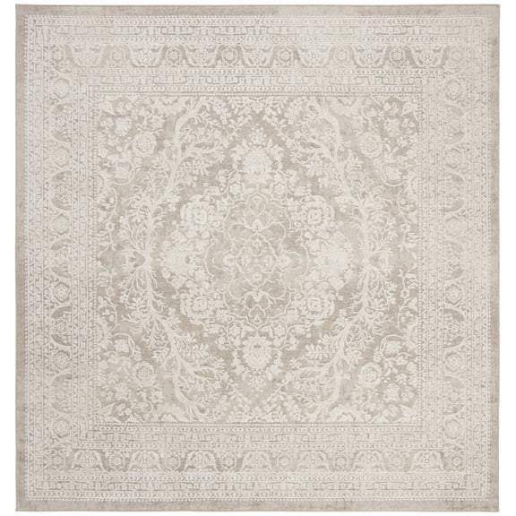 SAFAVIEH Reflection Alayna Traditional Area Rug, Beige/Cream, 8' x 8' Square