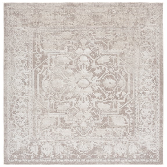 SAFAVIEH Reflection Christy Oriental Area Rug, Beige/Cream, 6'7" x 6'7" Square