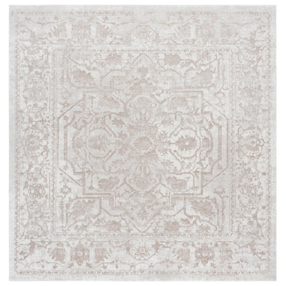 SAFAVIEH Reflection Christy Oriental Area Rug, Creme/Ivory, 6'7" x 6'7" Square