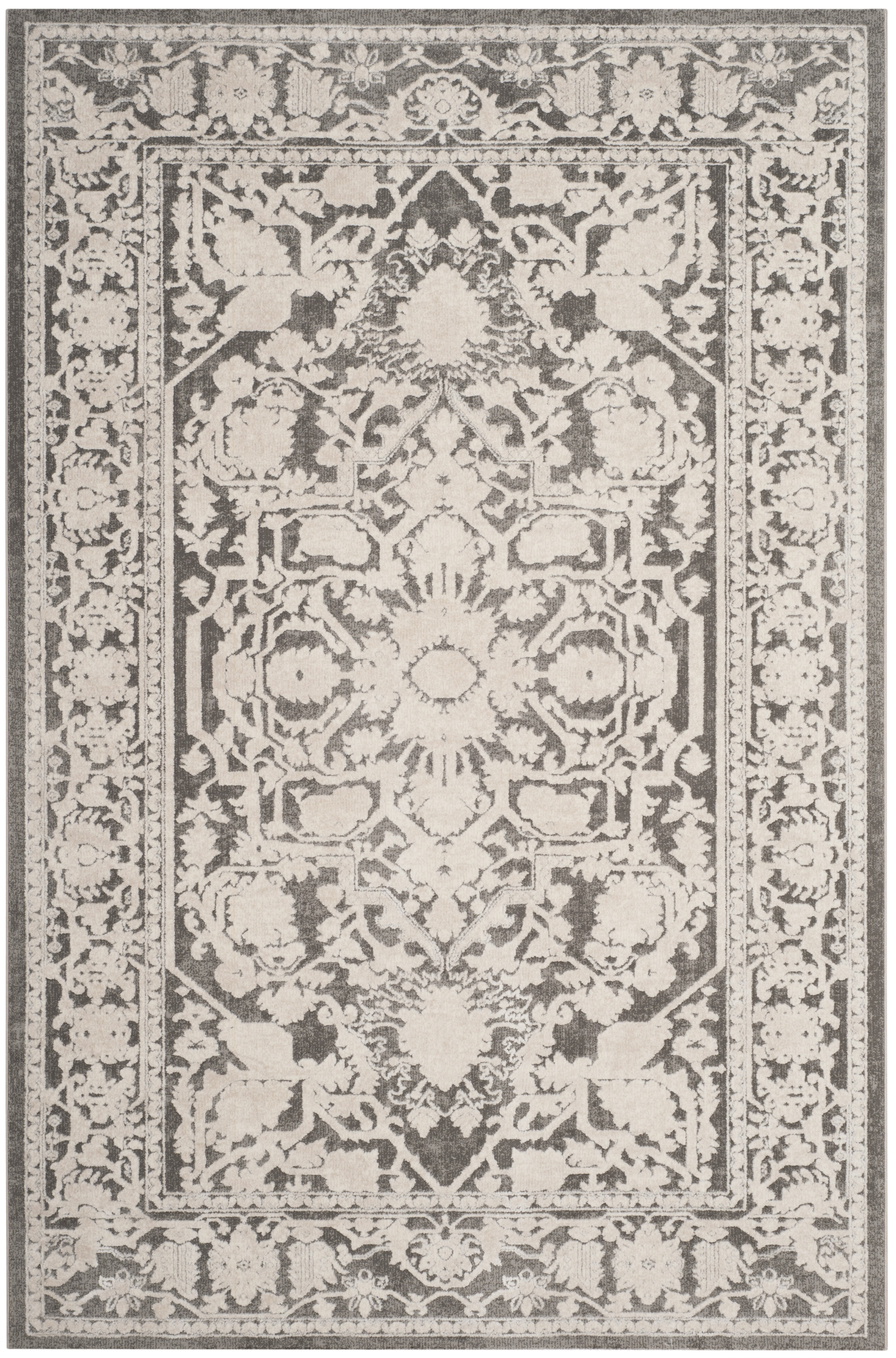SAFAVIEH Reflection Christy Oriental Area Rug, Dark Grey/Cream, 4' x 6'