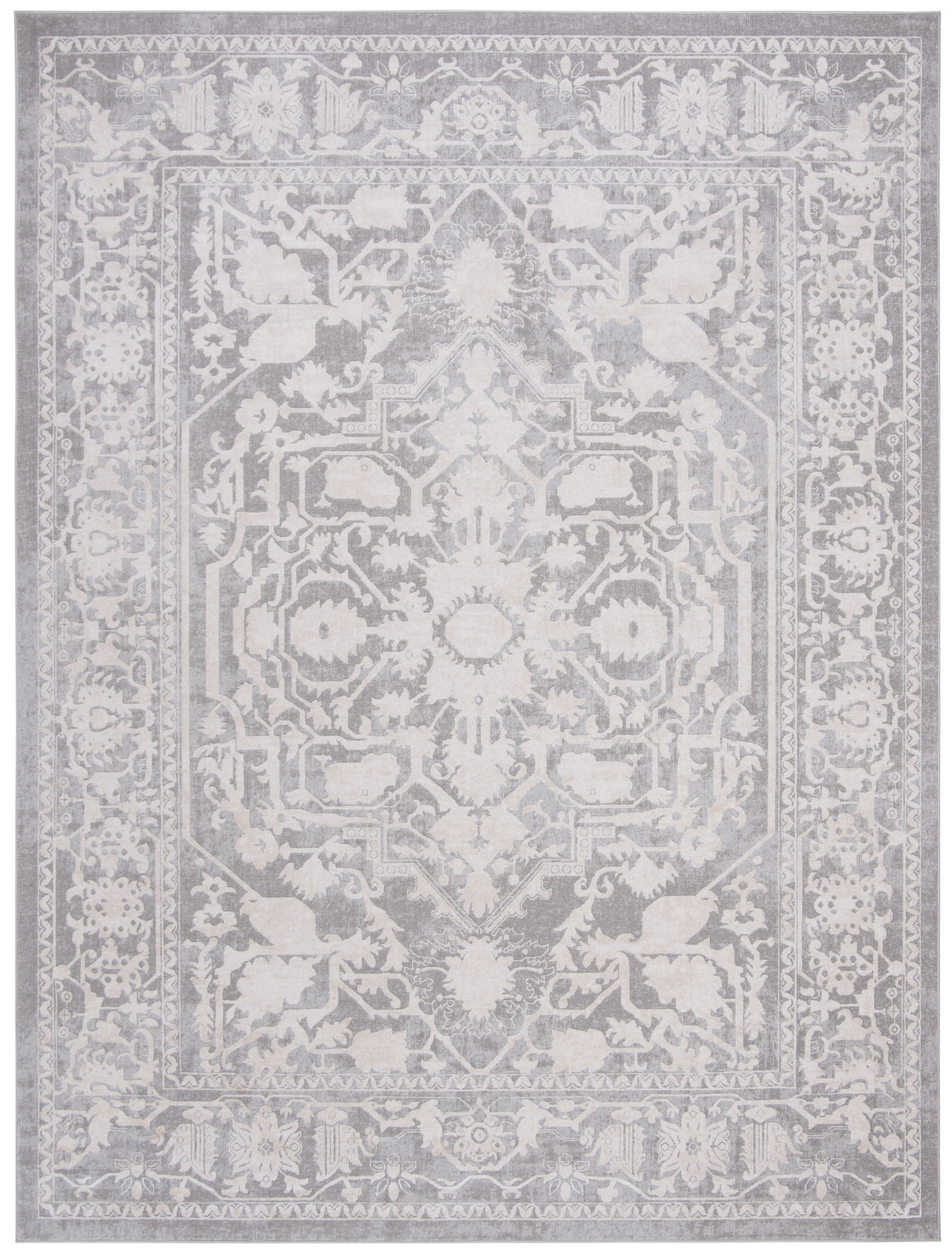 SAFAVIEH Reflection Christy Oriental Area Rug, Light Grey/Cream, 8' x 10'