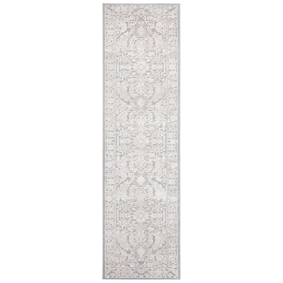 SAFAVIEH Reflection Christy Oriental Runner Rug, Light Grey/Cream, 2'3" x 8'