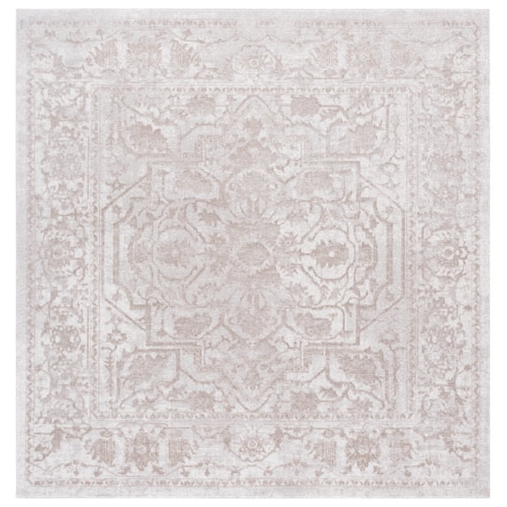 SAFAVIEH Reflection Christy Oriental Area Rug, Creme/Ivory, 12' x 12' Square
