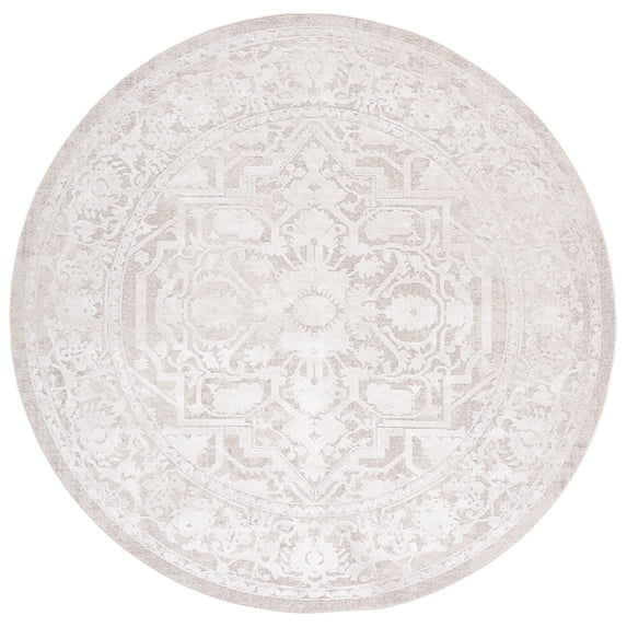 SAFAVIEH Reflection Christy Oriental Area Rug, Beige/Cream, 8' x 8' Round