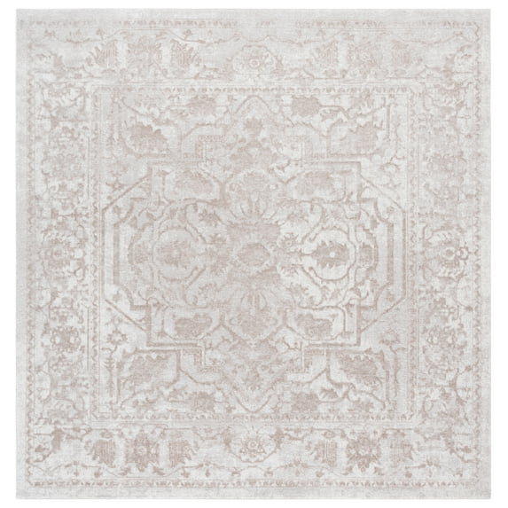 SAFAVIEH Reflection Christy Oriental Area Rug, Creme/Ivory, 3' x 3' Square