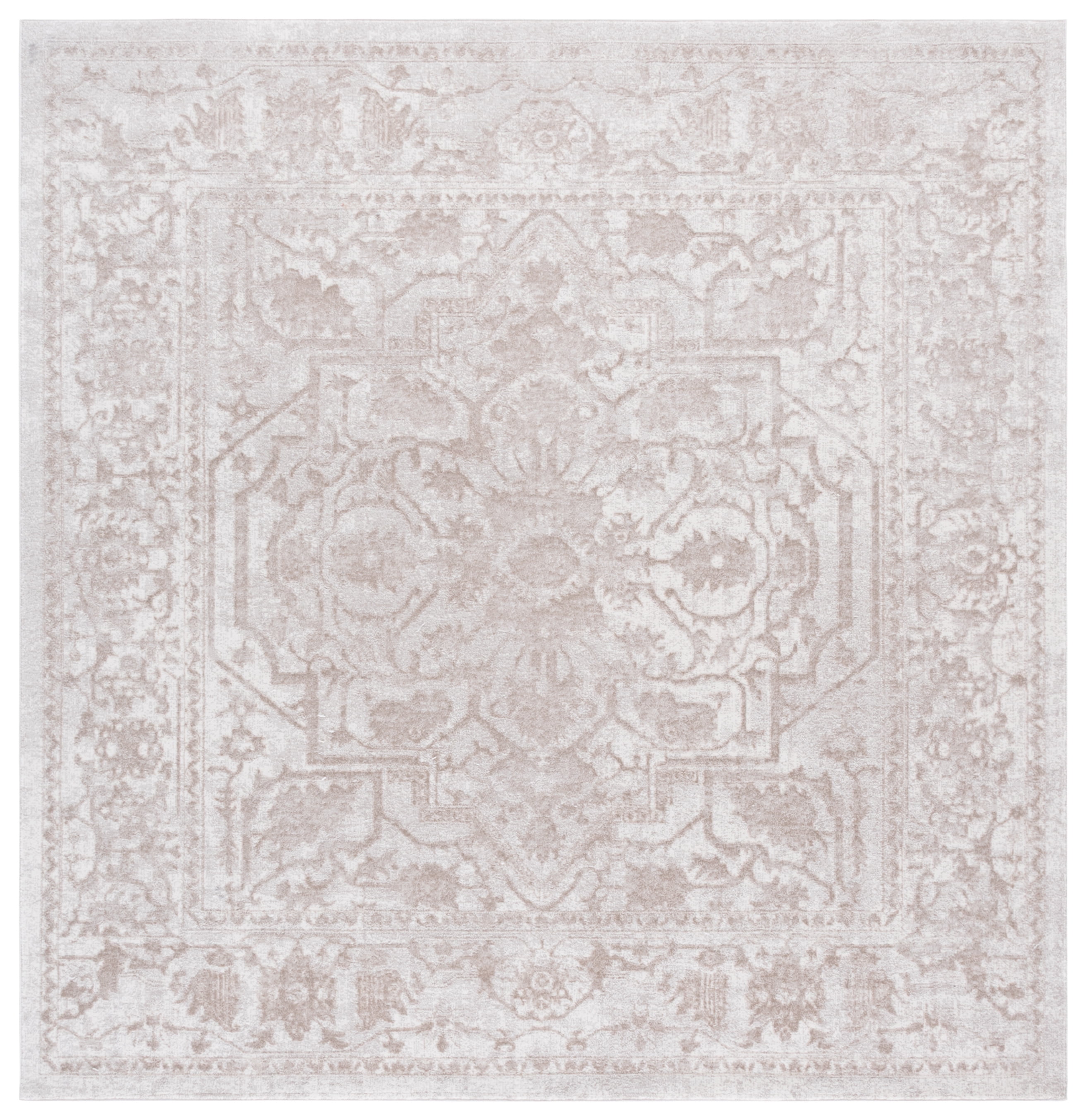 SAFAVIEH Reflection Christy Oriental Area Rug, Creme/Ivory, 5' x 5' Square