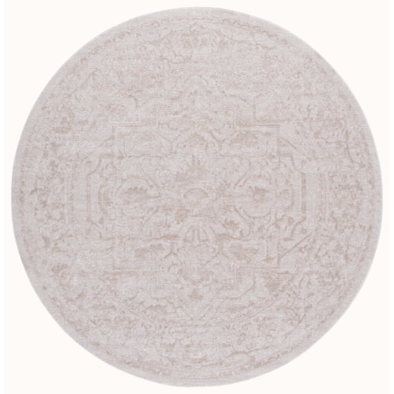 SAFAVIEH Reflection Christy Oriental Area Rug, Creme/Ivory, 8' x 8' Round