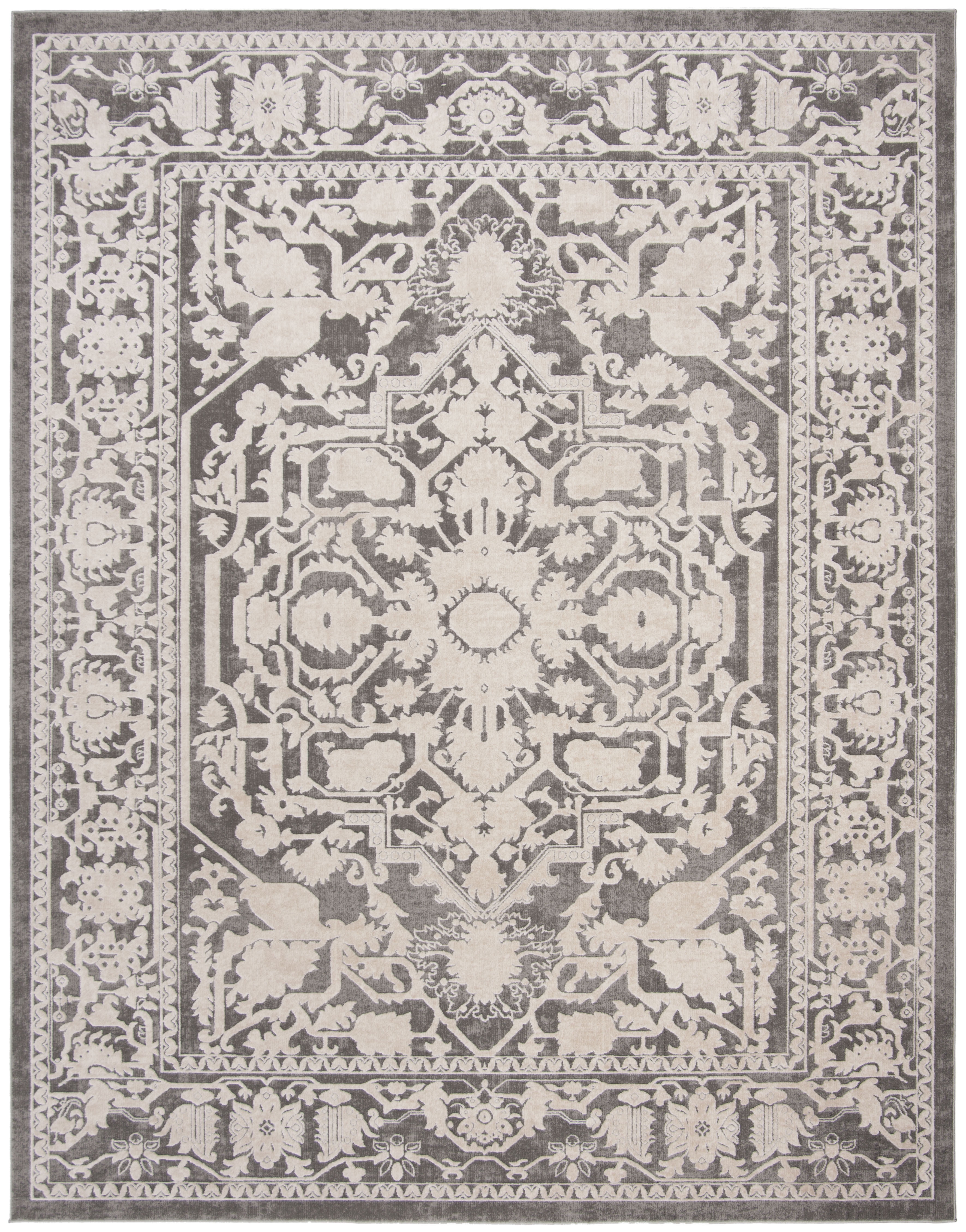 SAFAVIEH Reflection Christy Oriental Area Rug, Dark Grey/Cream, 10' x 14'