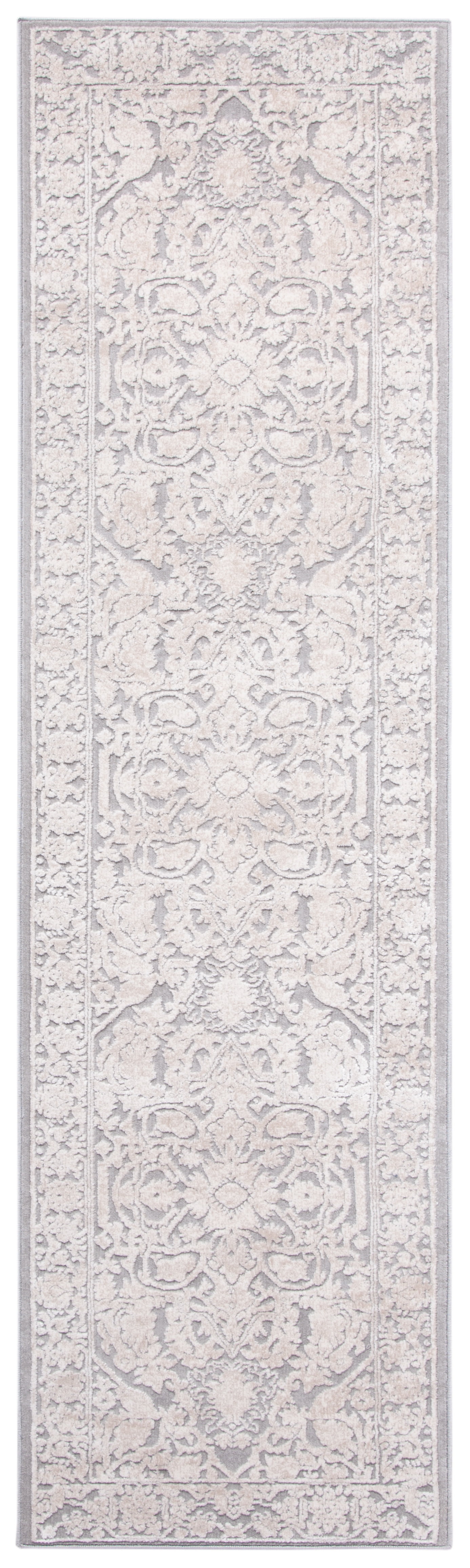 SAFAVIEH Reflection Christy Oriental Runner Rug, Light Grey/Cream, 2'3" x 12'