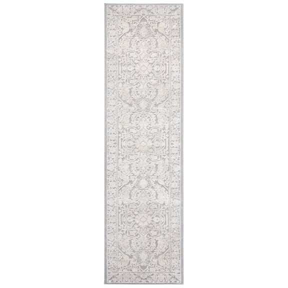SAFAVIEH Reflection Christy Oriental Runner Rug, Light Grey/Cream, 2'3" x 12'