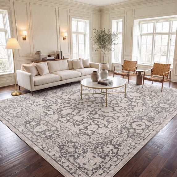 Safavieh Reflection Dermot Oriental Area Rug, Dark Gray/Cream, 4' x 6'
