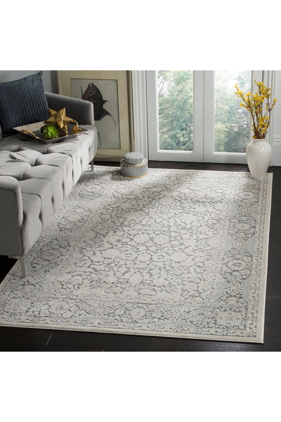 Reflection Dermot Traditional Area Rug, Dark Grey/Cream, 8' x 10'