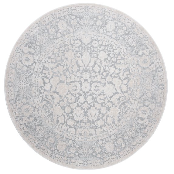 SAFAVIEH Reflection Dermot Traditional Area Rug, Light Grey/Cream, 3' x 3' Round