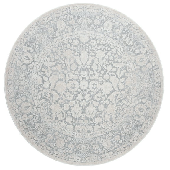 SAFAVIEH Reflection Dermot Traditional Area Rug, Light Grey/Cream, 8' x 8' Round