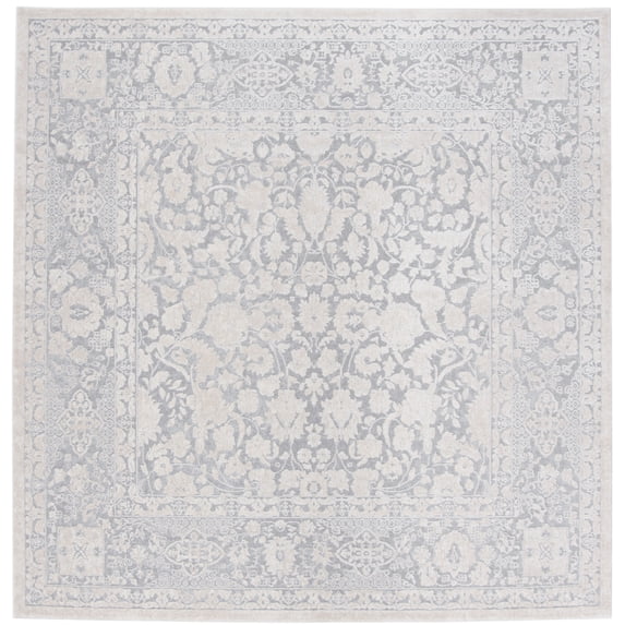 SAFAVIEH Reflection Dermot Traditional Area Rug, Light Grey/Cream, 8' x 8' Square