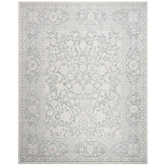 SAFAVIEH Reflection Dermot Traditional Area Rug, Light Grey/Cream, 9' x 12'