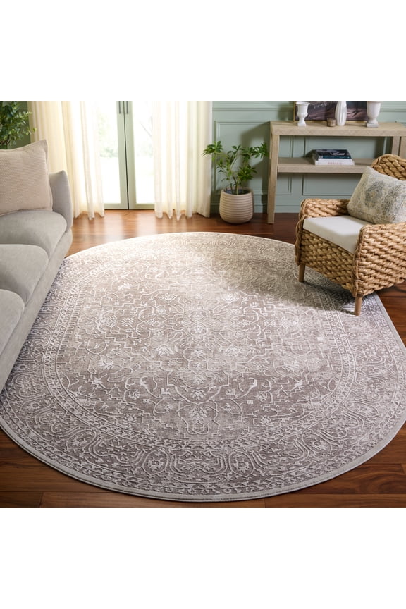 Reflection Dolkar Oriental Area Rug, Beige/Cream, 4' x 6' Oval